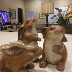 3 decorative bunnies